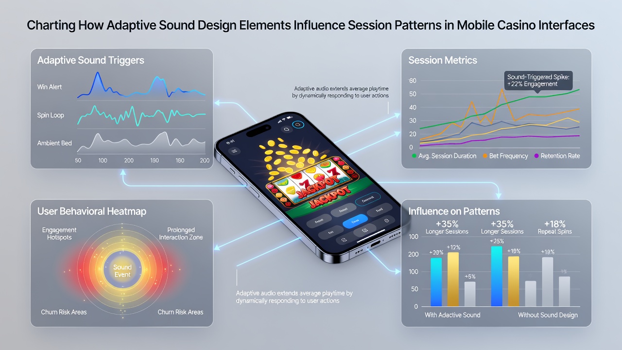 Graph illustrating sound adaptation impact on mobile casino session lengths over time