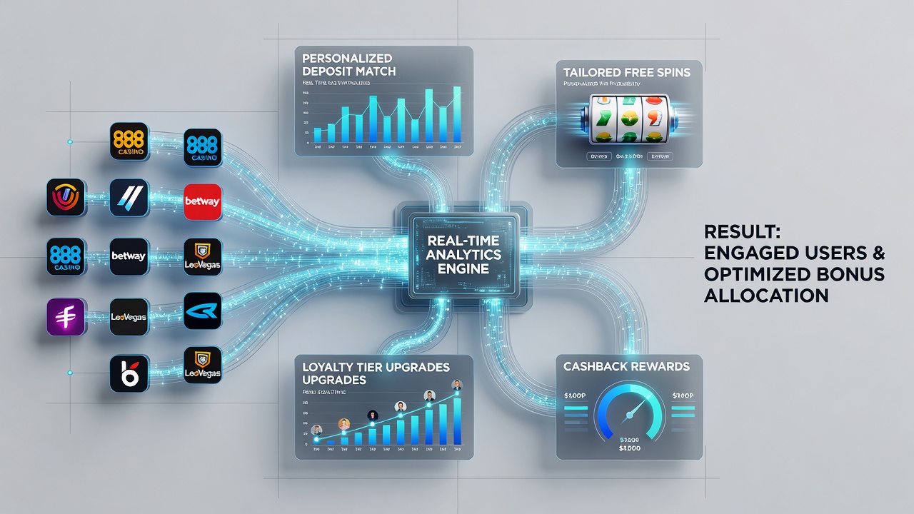 Mobile screen displaying a personalized bonus offer generated through real-time analytics