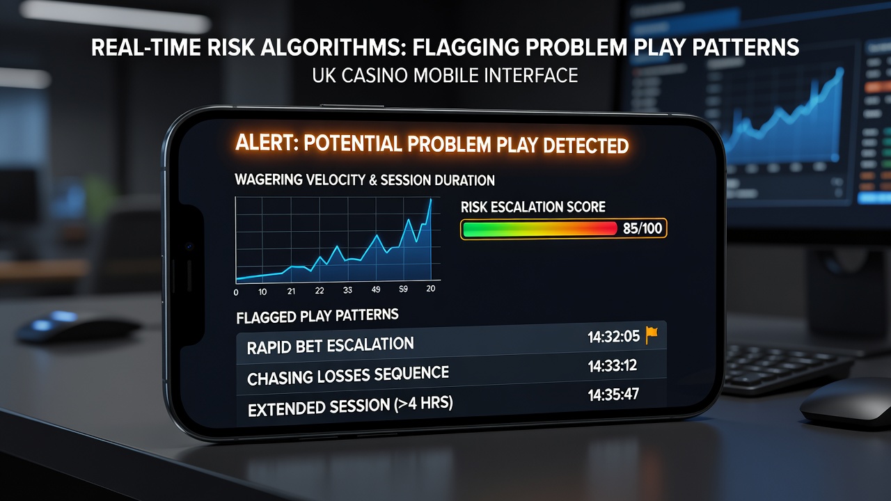 Dashboard view showing algorithmic risk scoring for casino players