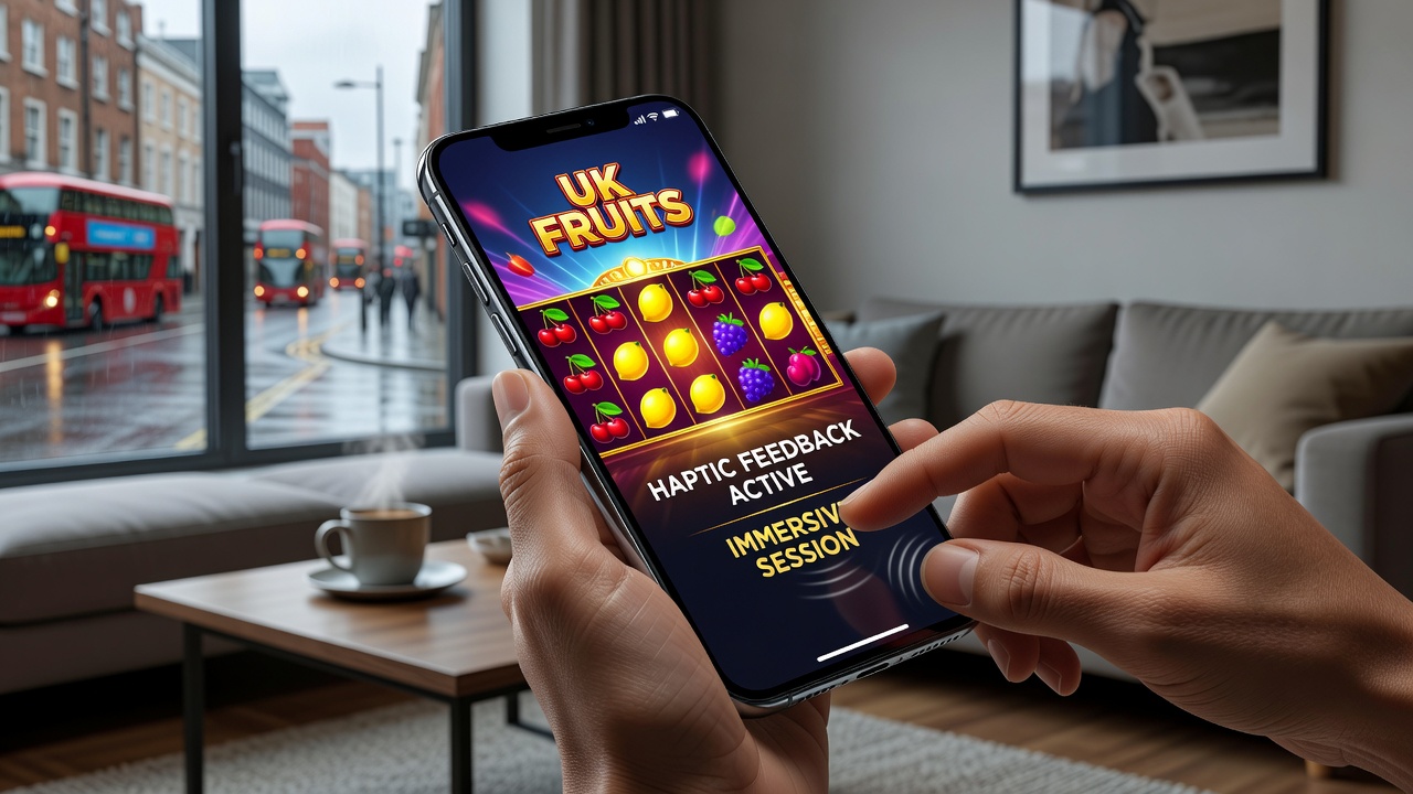 Player interacting with a mobile slot game showing vibration patterns on screen