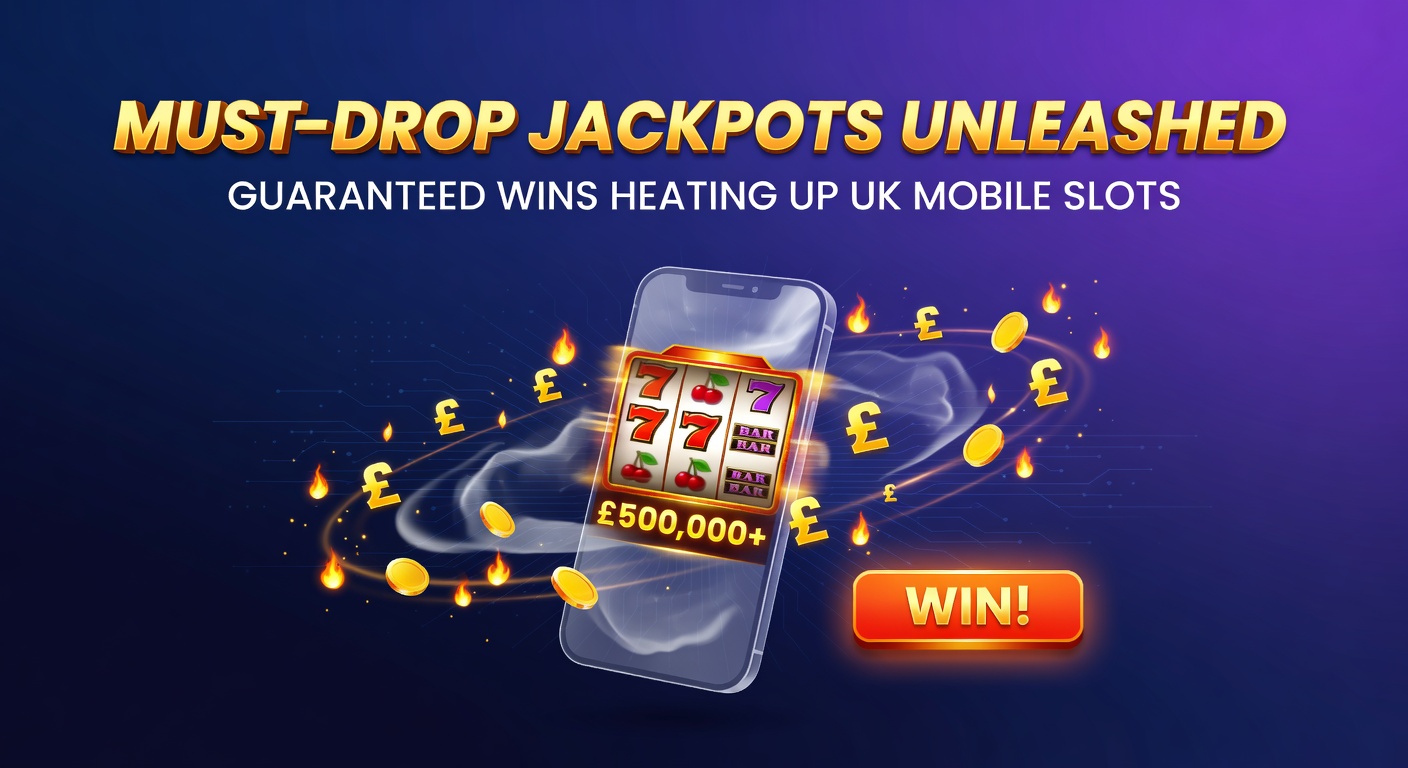Close-up of a jackpot explosion on a smartphone, golden coins bursting from a slot machine with a 'Must-Drop Won!' notification overlay
